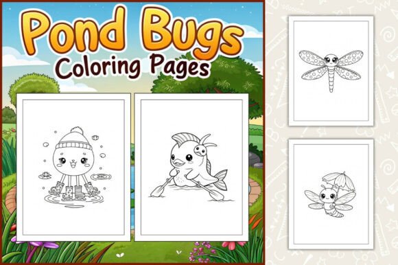 Pond Insects Coloring Pages for Kids