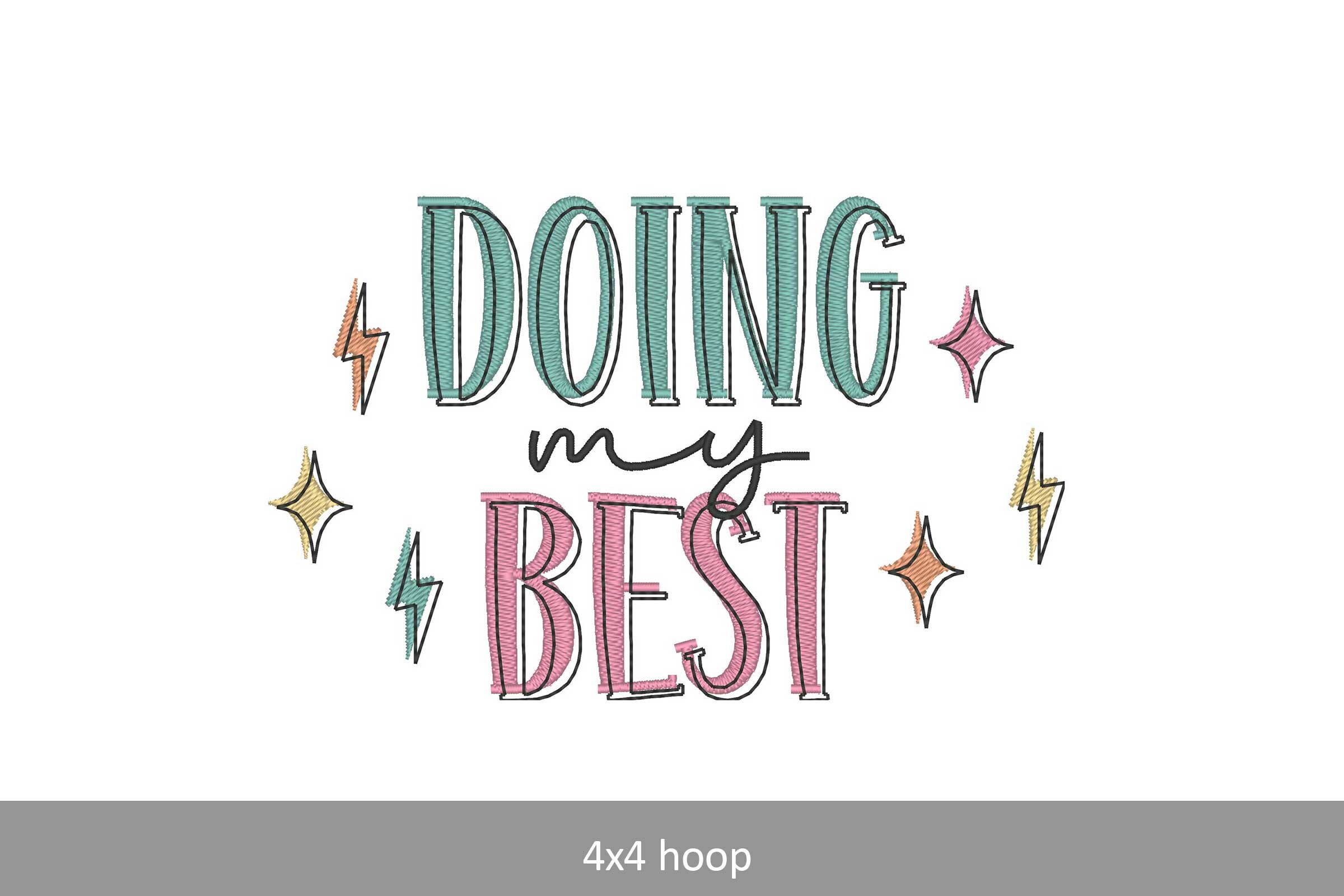 Quote Embroidery Design 4x4