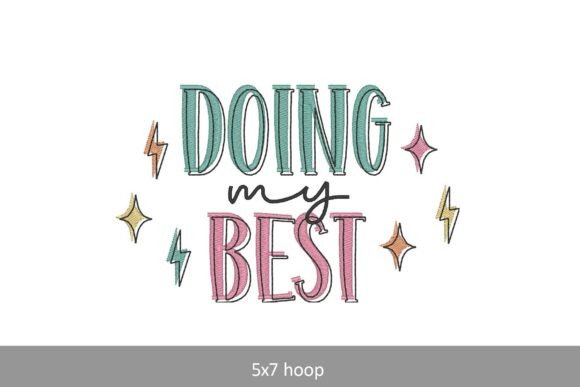 Quote Embroidery Design 5x7