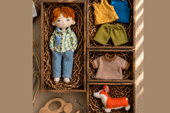 Rag Boy Doll & Corgi Sewing Pattern