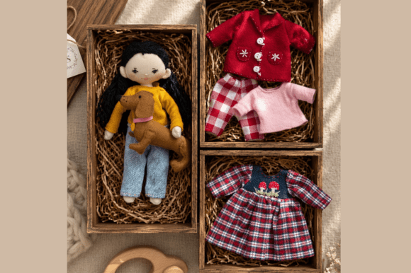 Rag Doll, Dog & Clothes Sewing Pattern