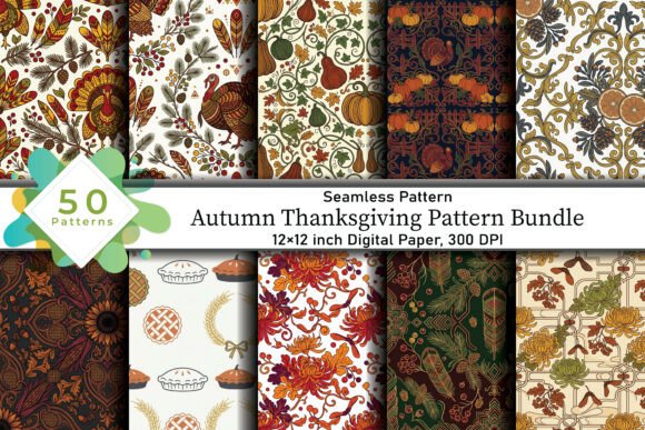 Seamless Autumn Thanksgiving Pattern
