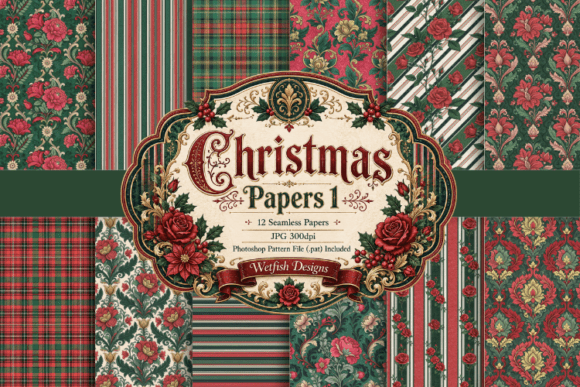 Seamless Christmas Papers & Patterns 1