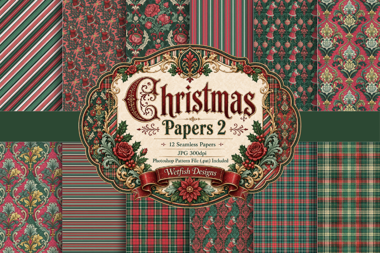 Seamless Christmas Papers & Patterns 2