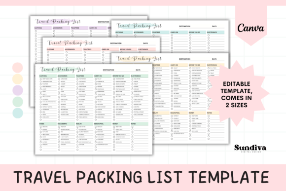 Travel Packing List Editable Template 8