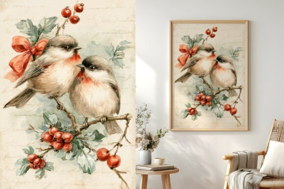 Two Birds with a Red Ribbon Bow