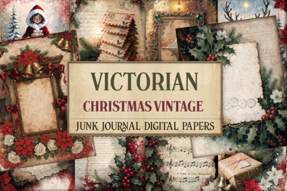 Victorian Christmas Junk Journal Pages