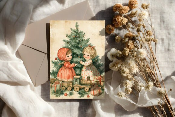 Vintage Christmas Children Russian Art