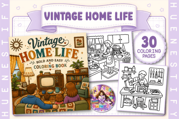 Vintage Home Life Coloring Book
