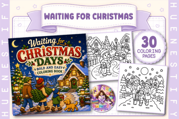 Waiting for Christmas Coloring Book