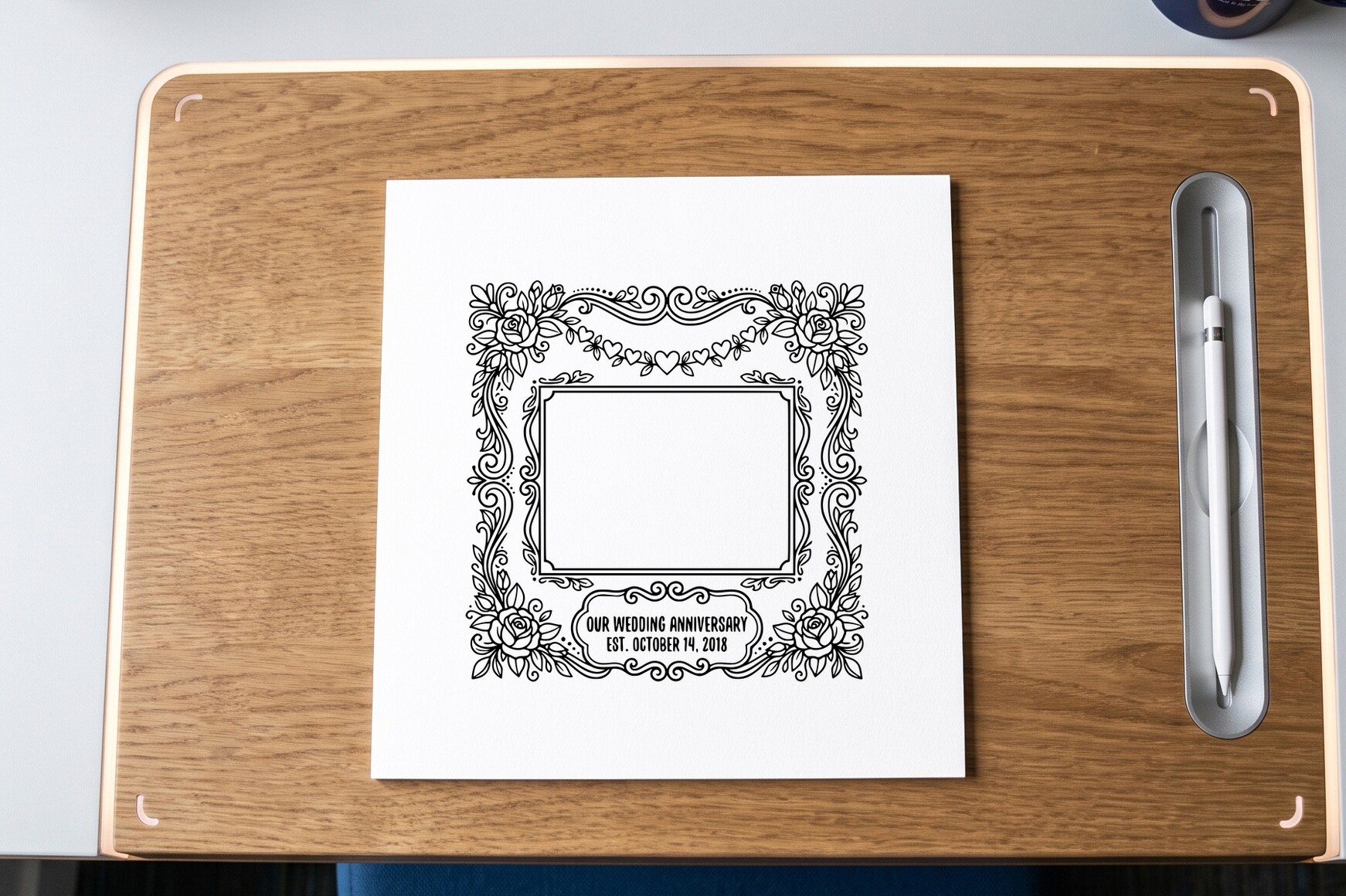 Wedding Anniversary Floral Border
