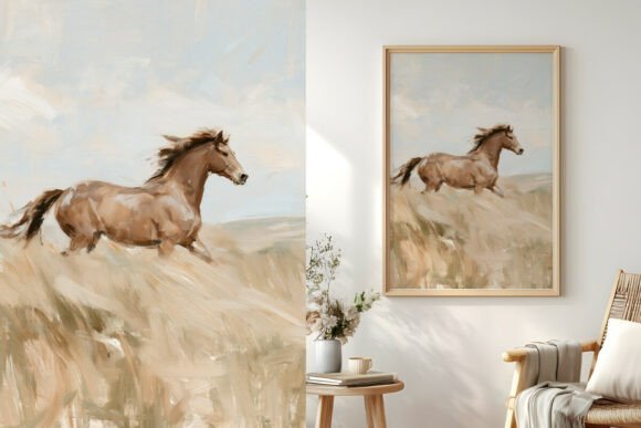 Wild Horse Running Oil Painting
