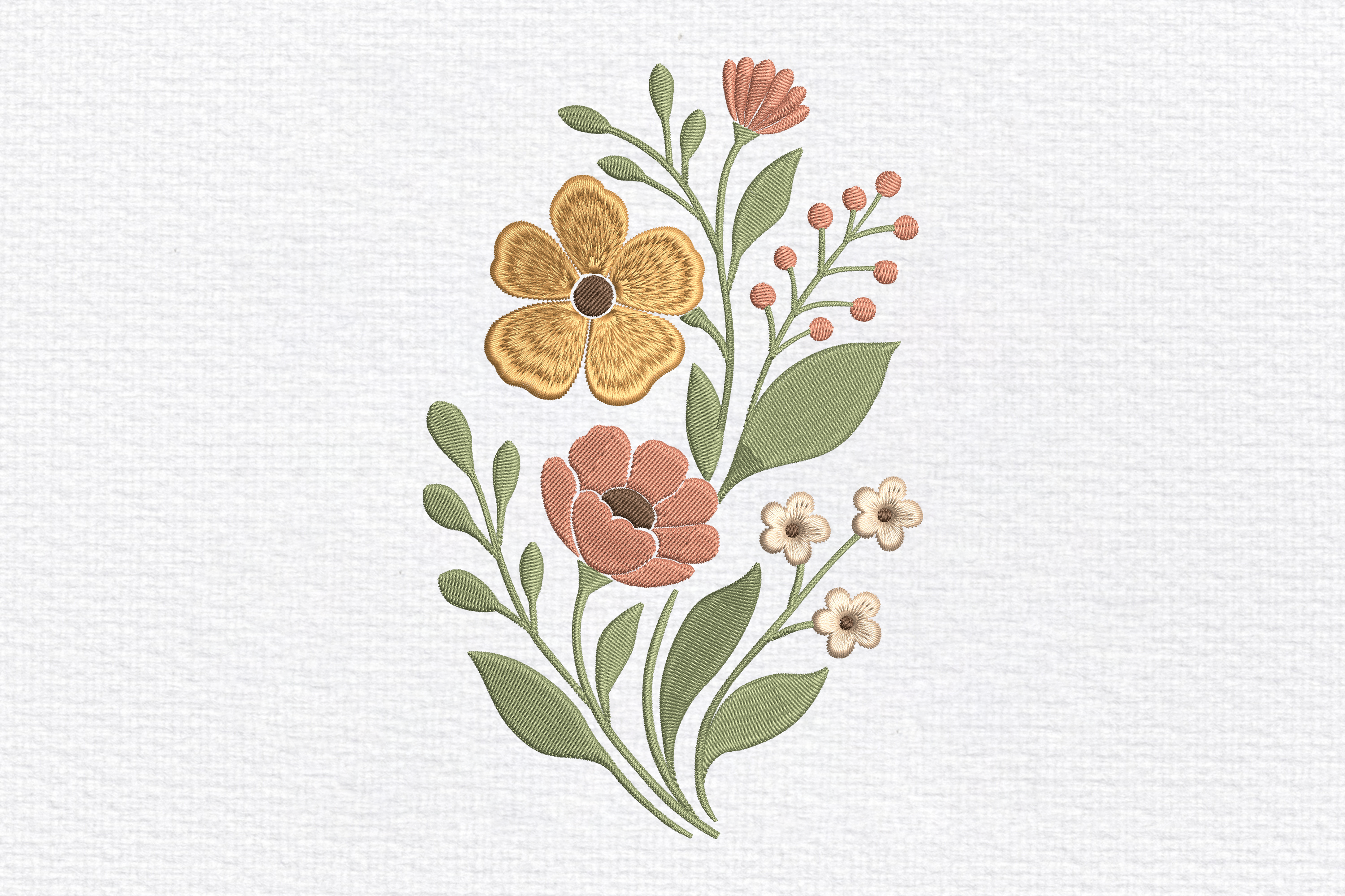 Wildflower Embroidery Design