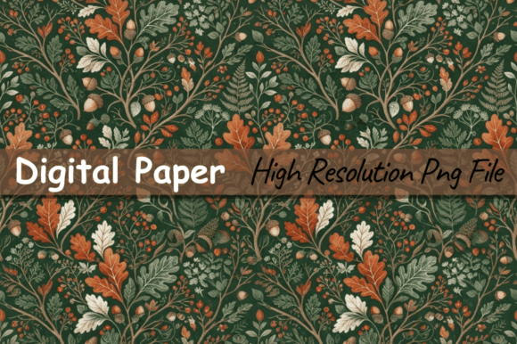 Woodland Fall Digital Paper,Fall Pattern