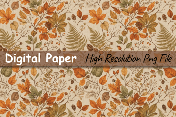 Woodland Fall Digital Paper,Fall Pattern