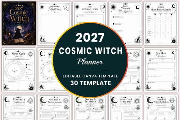 2027 Cosmic Witch Planner KDP Interiors