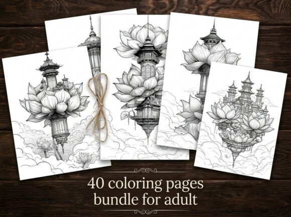 40 Magical Lotus Temple Coloring Pages