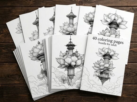 40 Magical Lotus Temple Coloring Pages