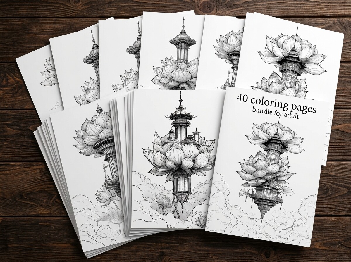 40 Magical Lotus Temple Coloring Pages