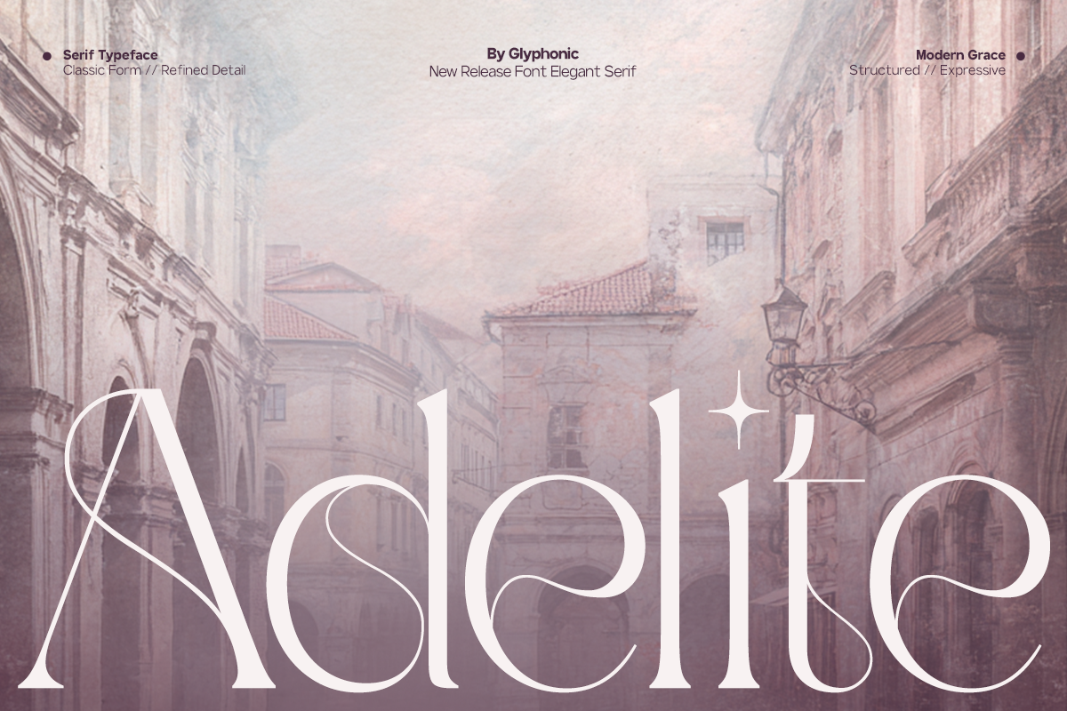 Adelite preview - modern elegant serif for wedding stationery