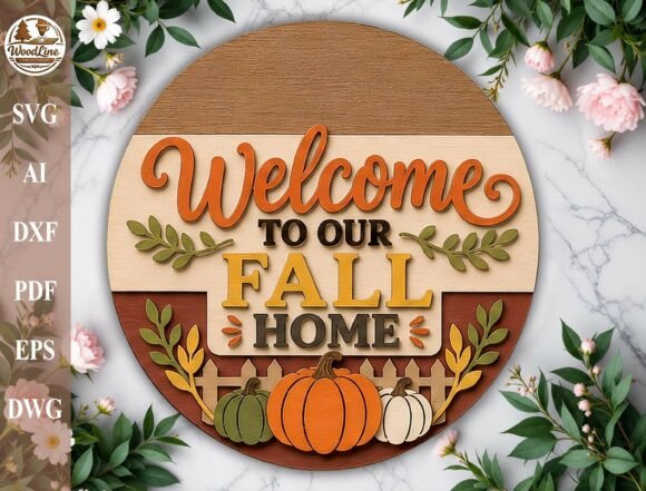 Autumn Door Sign Laser Cut File Svg Laser