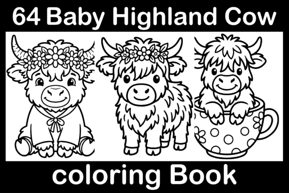 Baby Highland Cow Coloring Book