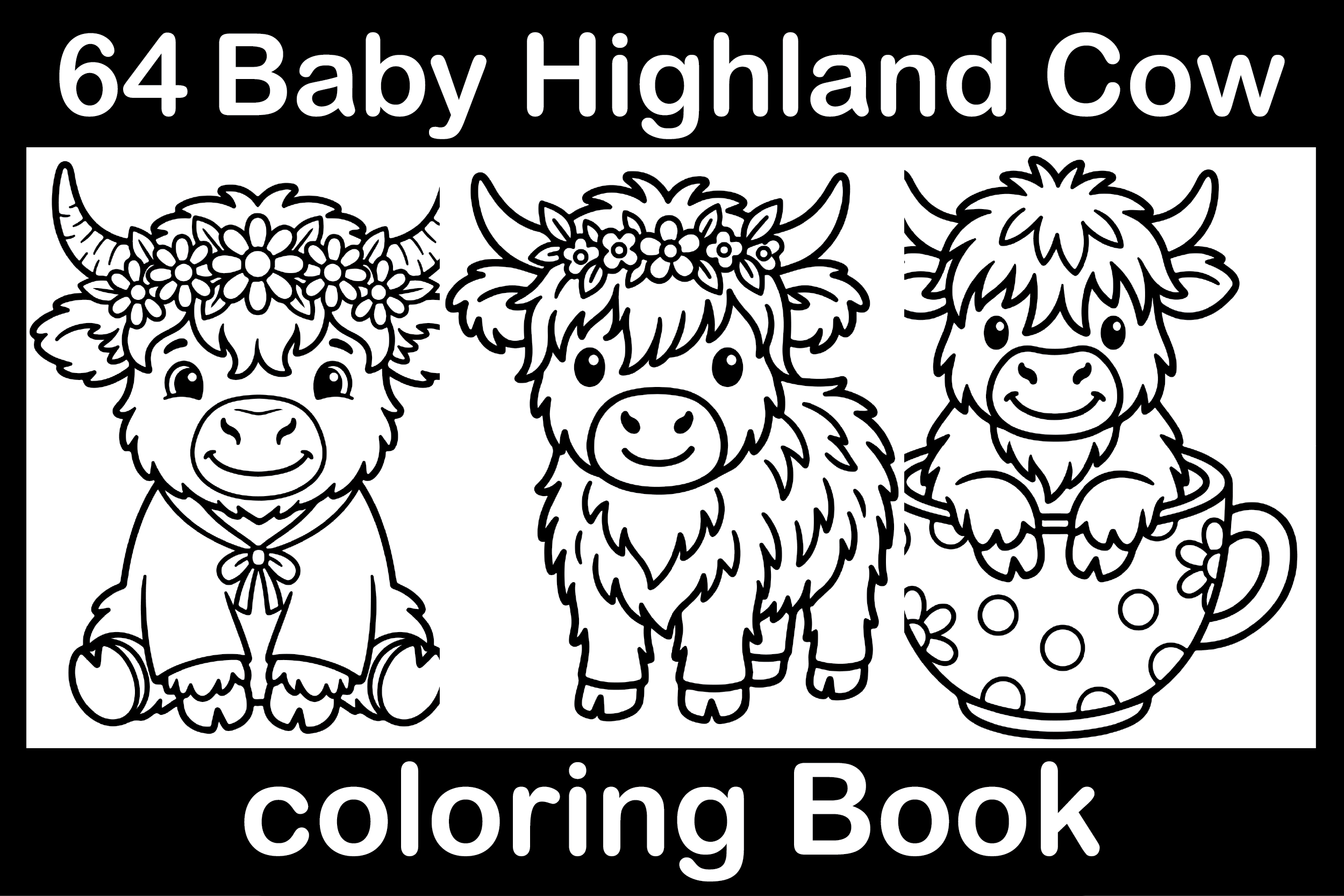 Baby Highland Cow Coloring Book