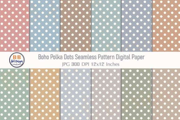 Boho Polka Dots Seamless Pattern Paper