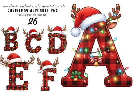 Christmas Alphabet PNG Bundle