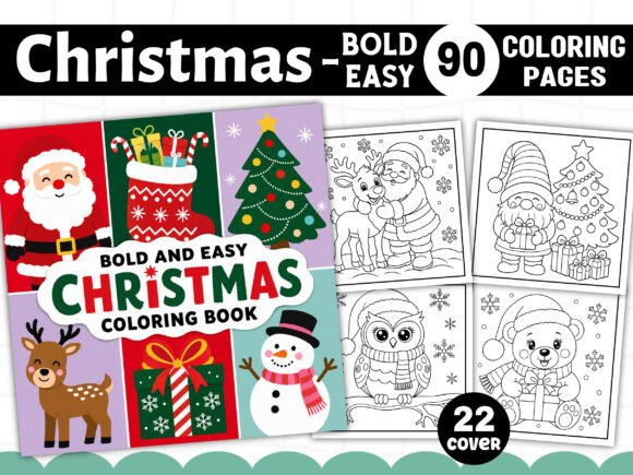 Christmas Bold and Easy Coloring Book
