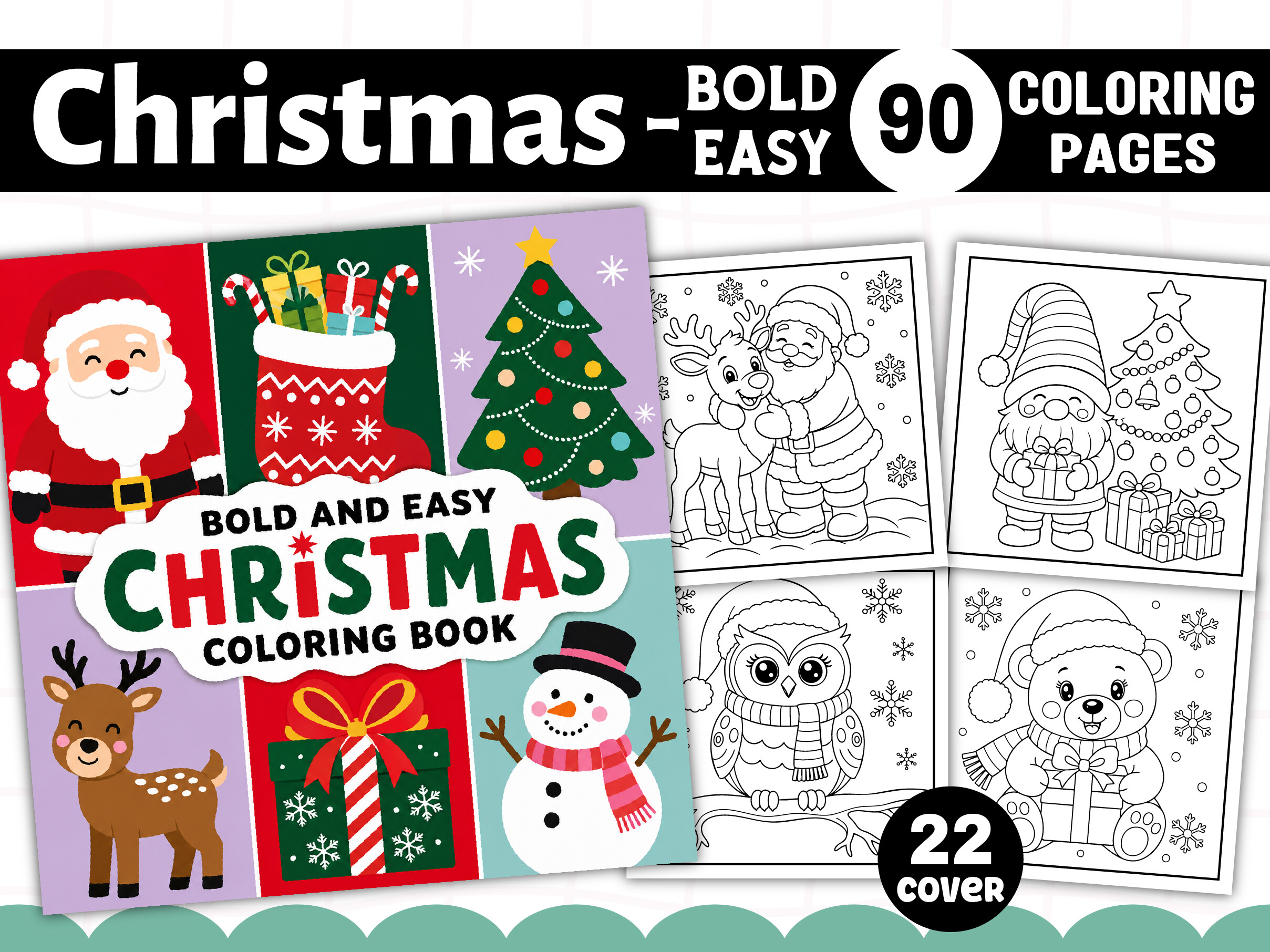 Christmas Bold and Easy Coloring Book