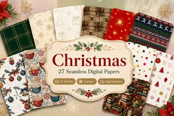 Christmas Digital Paper Bundle