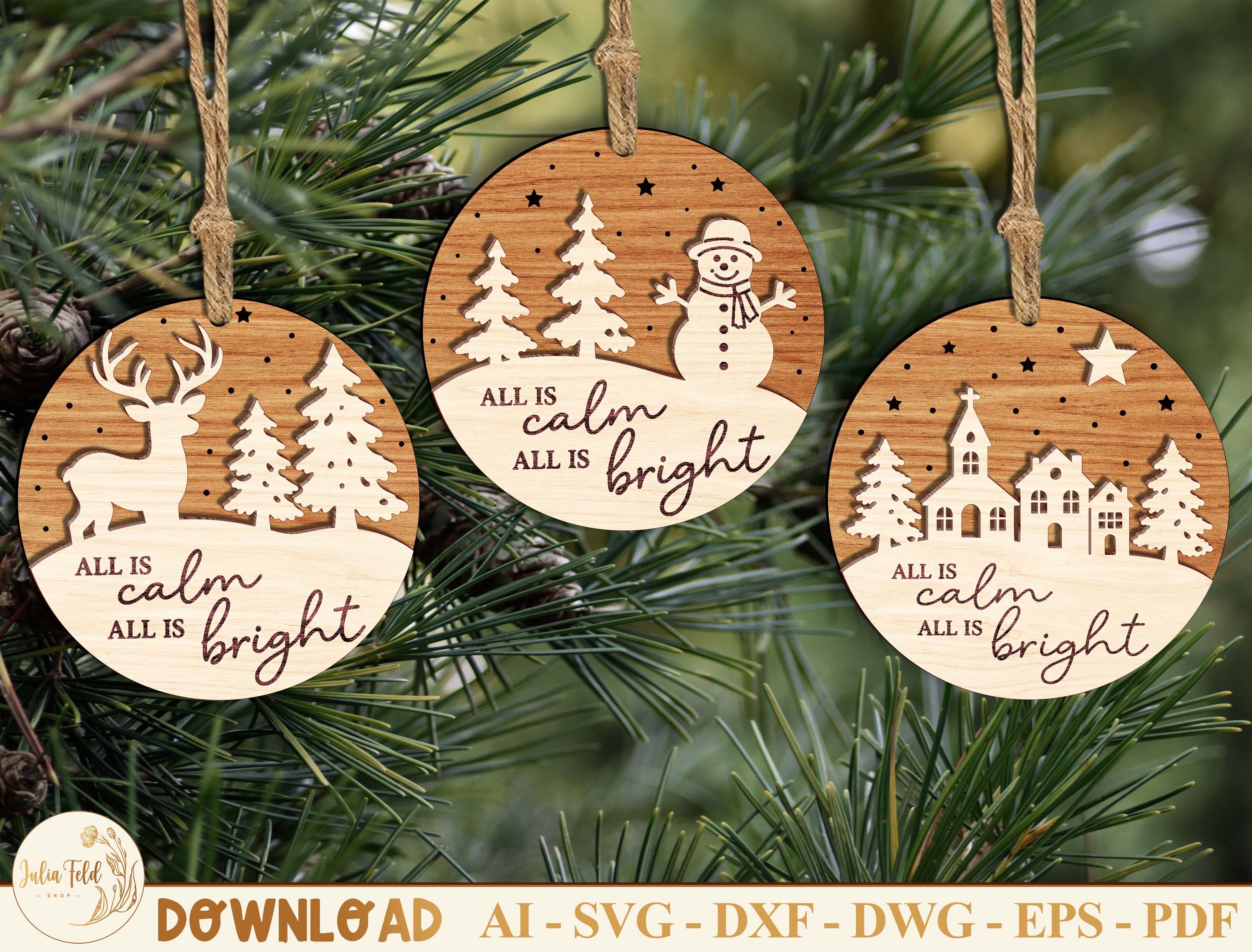 Christmas Ornament SVG Bundle