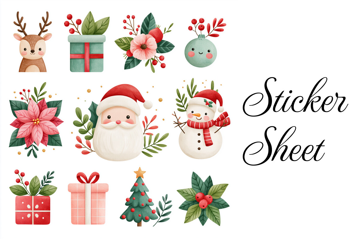 Christmas Sticker Sheet Printable