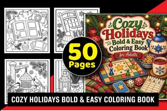 Cozy Holidays Bold & Easy Coloring Book