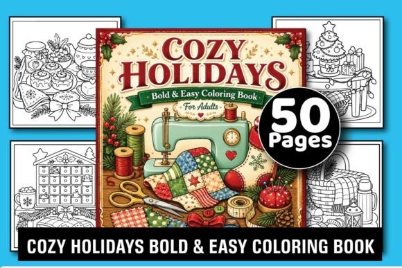 Cozy Holidays Bold Easy Coloring Book