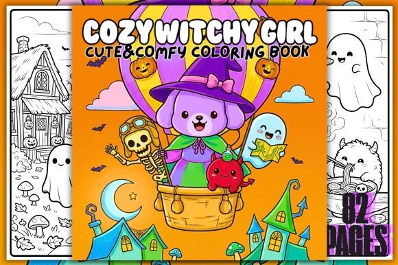 Cozy Witchy Girl Cute&Comfy ColoringBook