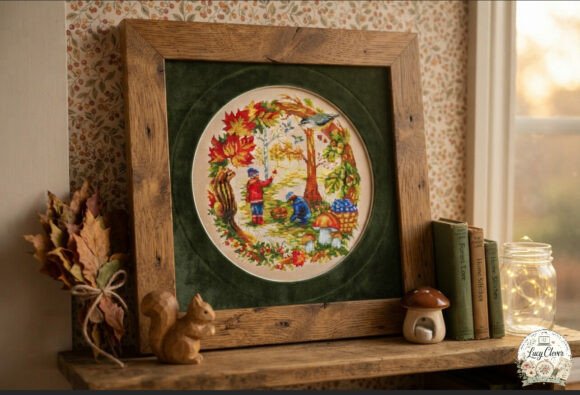 Cross Stitch Pattern Autumn Chores