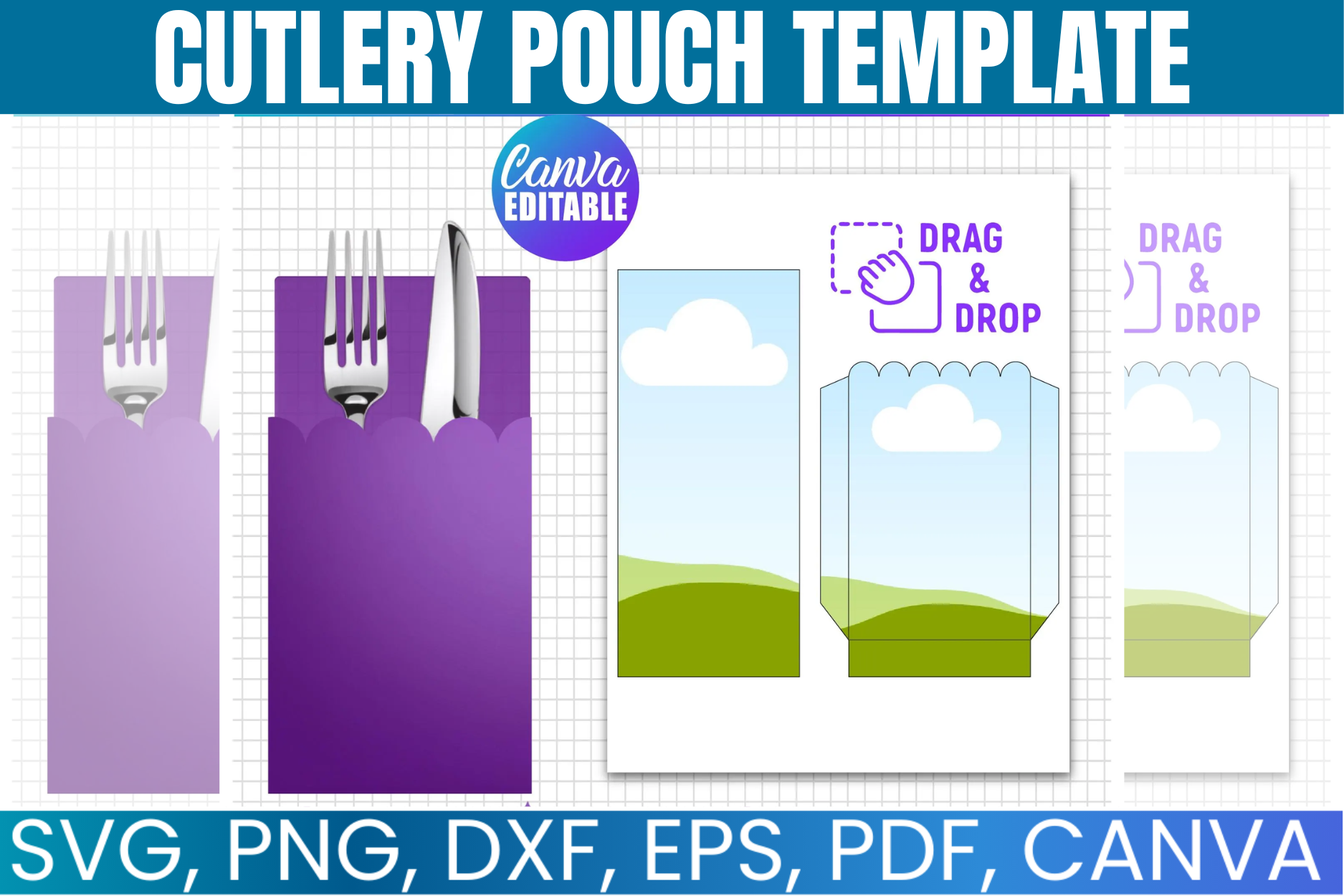 Cutlery Pouch Canva Frame Template