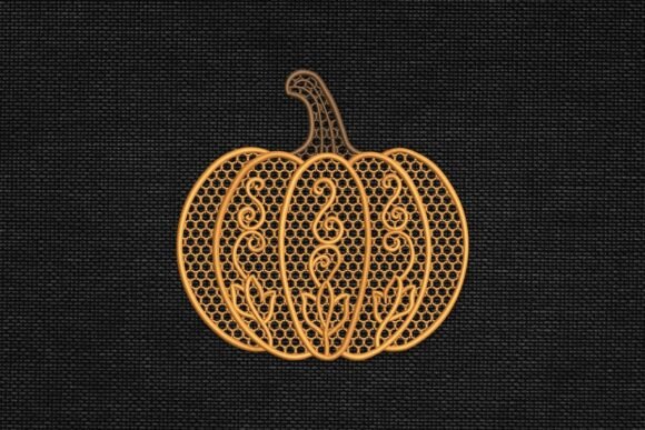 Free Standing Lace Pumpkin Scrollwork