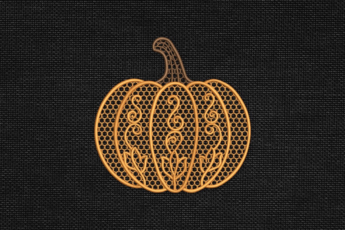 Free Standing Lace Pumpkin Scrollwork