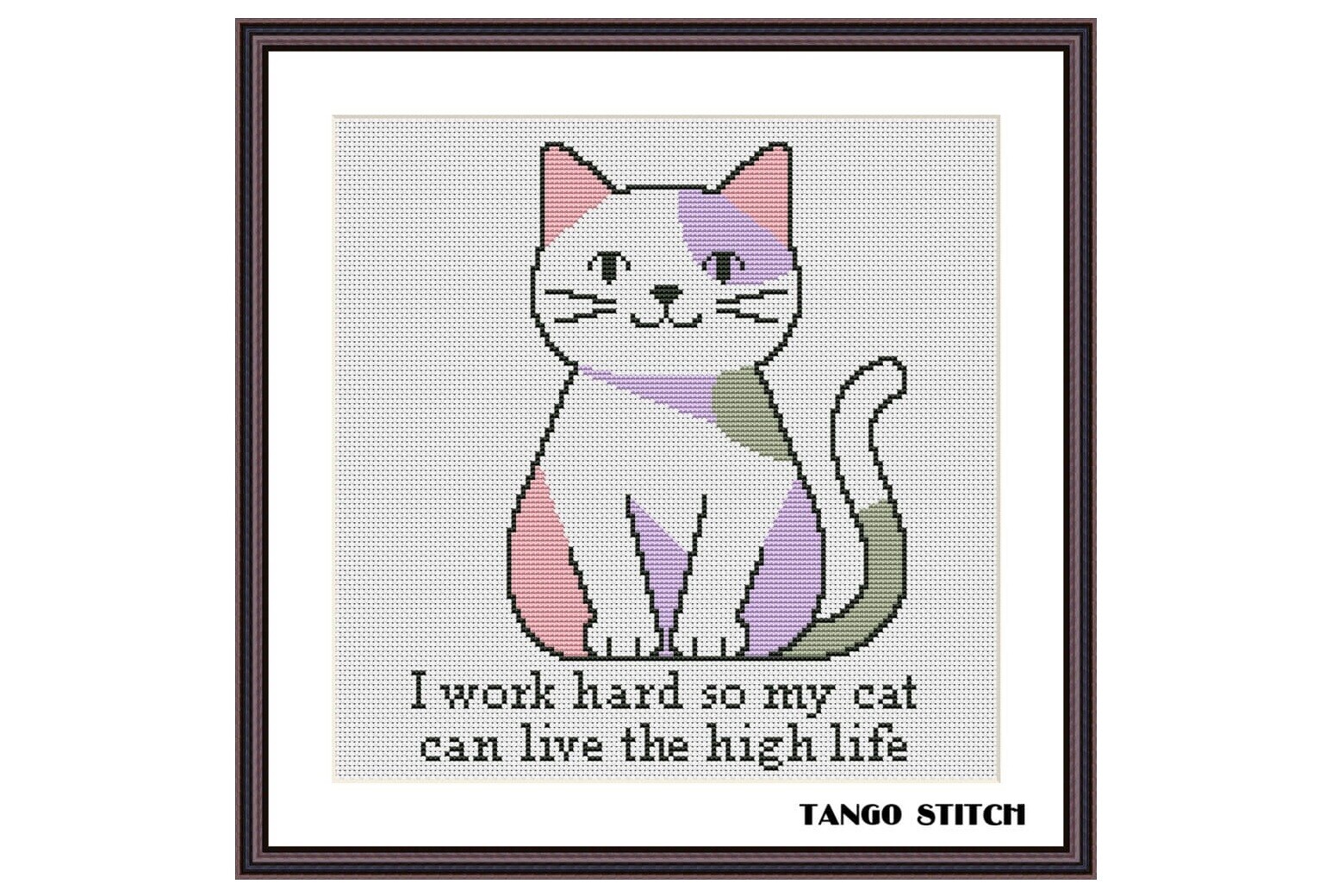 Funny Cat Cross Stitch PDF Pattern Meme
