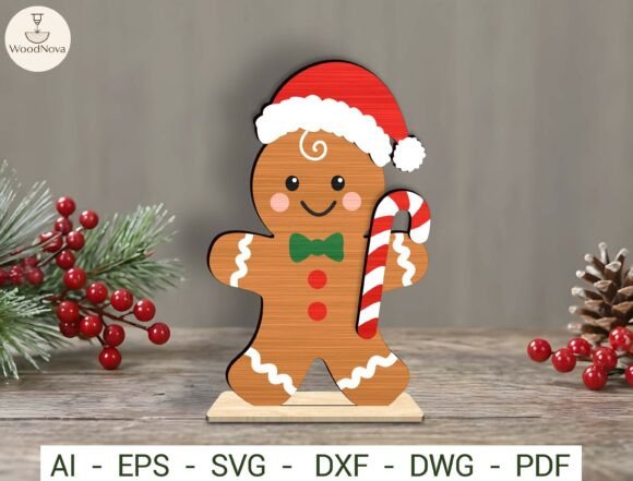 Gingerbread Christmas Shelf Sitter Svg Laser Cutting