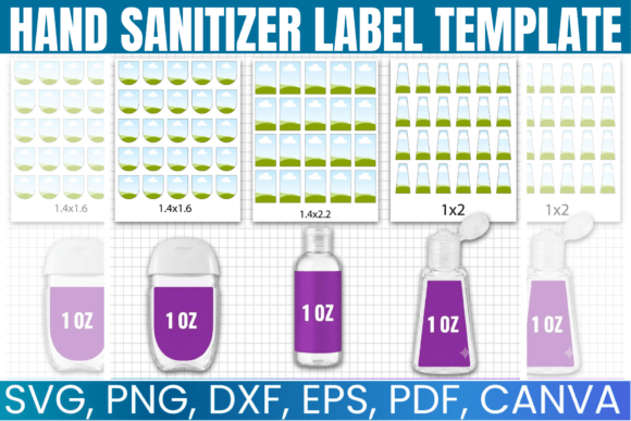 Hand Sanitizer Label Template Bundle