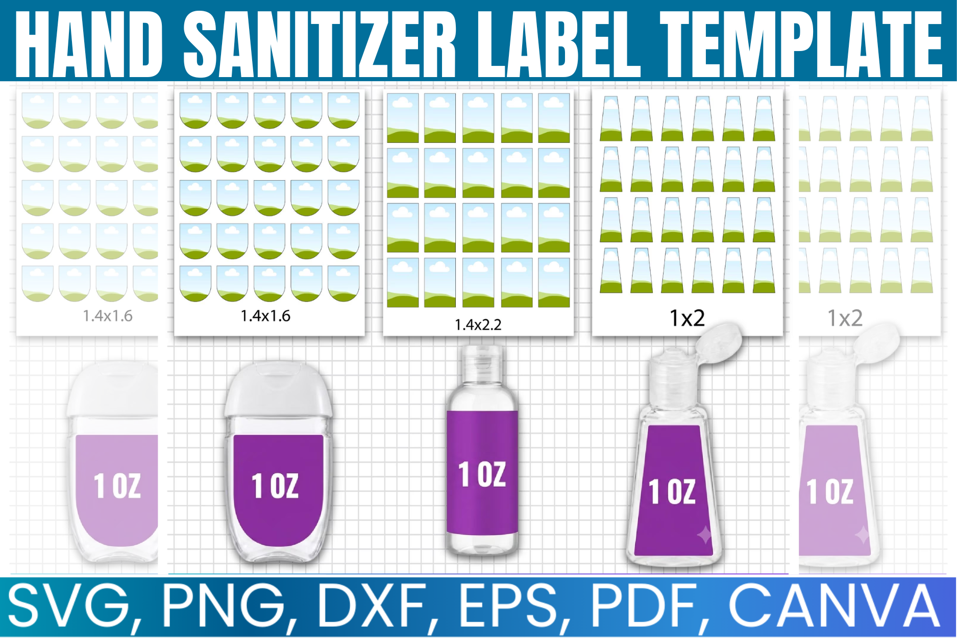 Hand Sanitizer Label Template Bundle