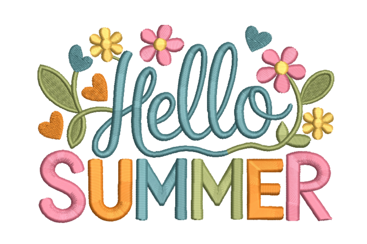 Hello Summer Floral Quote