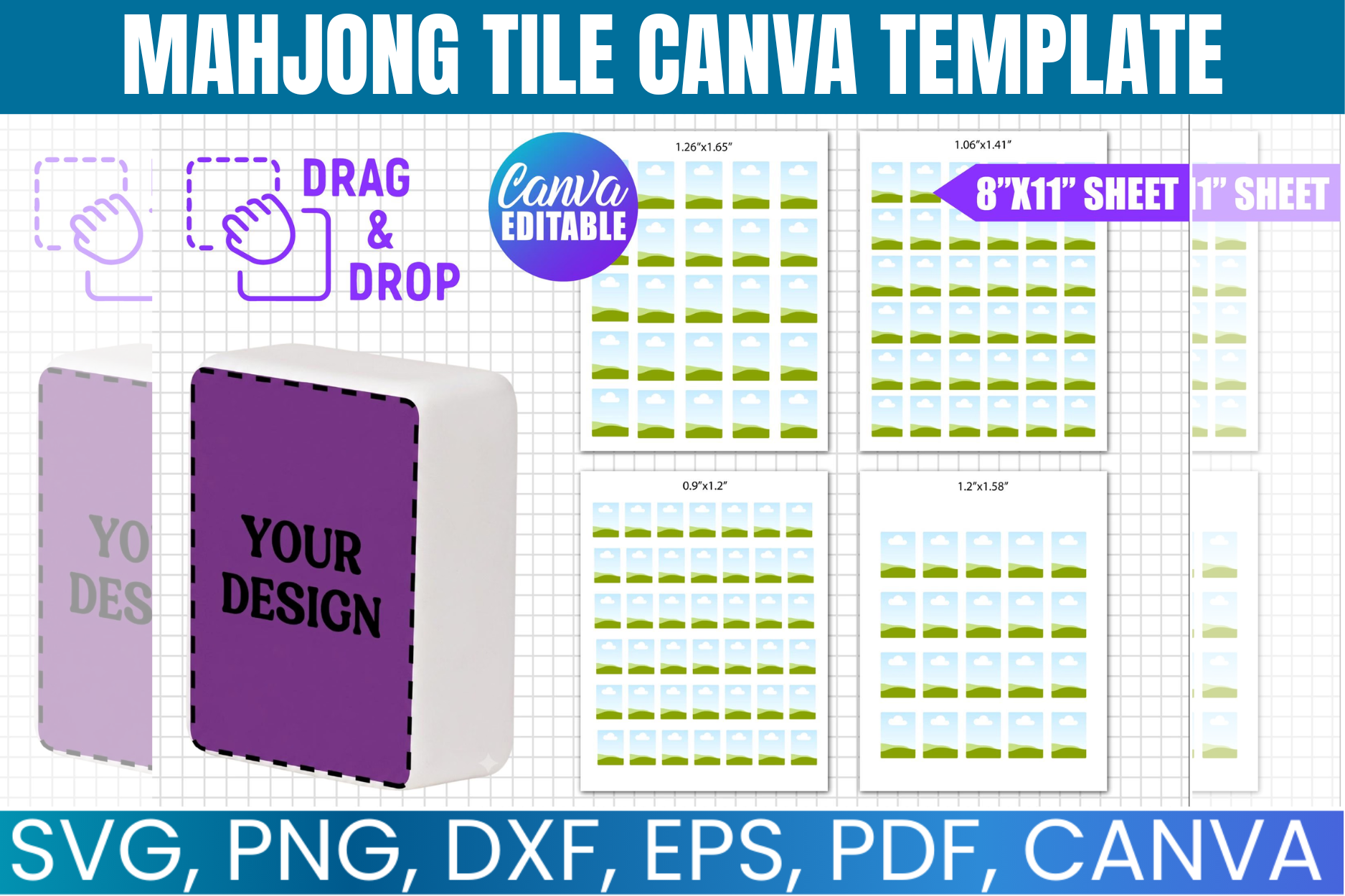 Mahjong Tile Canva Template