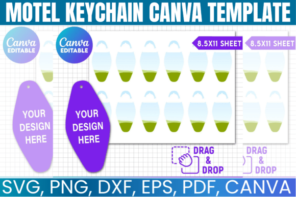 Motel Keychain Canva Template