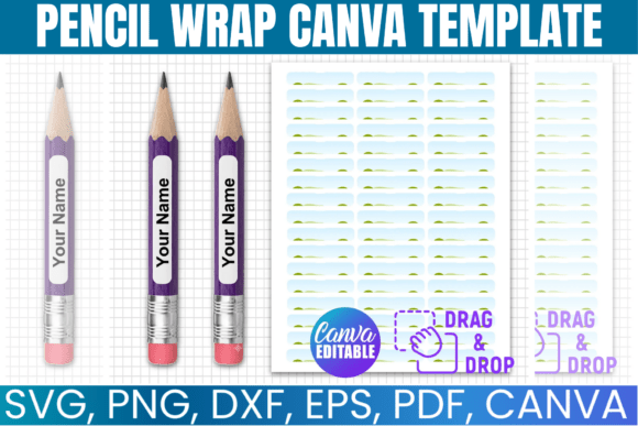 Pencil Wrap Canva Editable Template