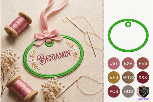 Personalized Name Tag Embroidery Design